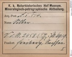 Etiketten zu Silber (NHMW-MIN-Ai514)